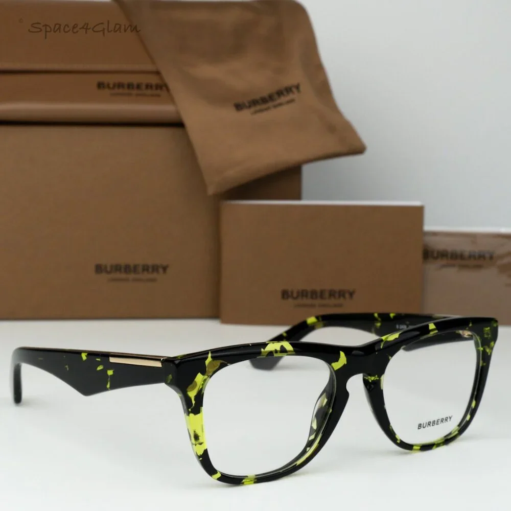 BRAND NEW Burberry BE2409 4124 Green Havana Demo Square Unisex Eyeglasses